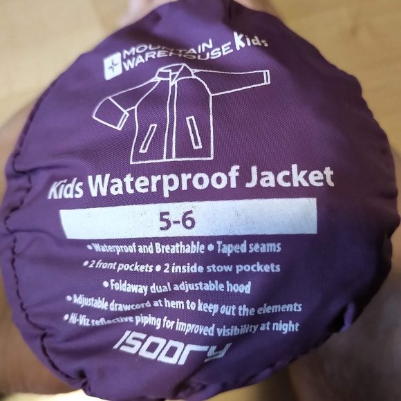 Mountain Warehouse Kids Waterproof Jacket size 5-6 - Picture 1 of 1